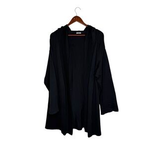 Wolford Solid Black Hooded Cashmere Blend Cardigan Sweater